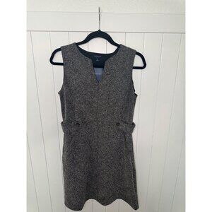 NEW! Land's End Black Tweed Sleeveless Jumper Career Work Dress - 10 Petite